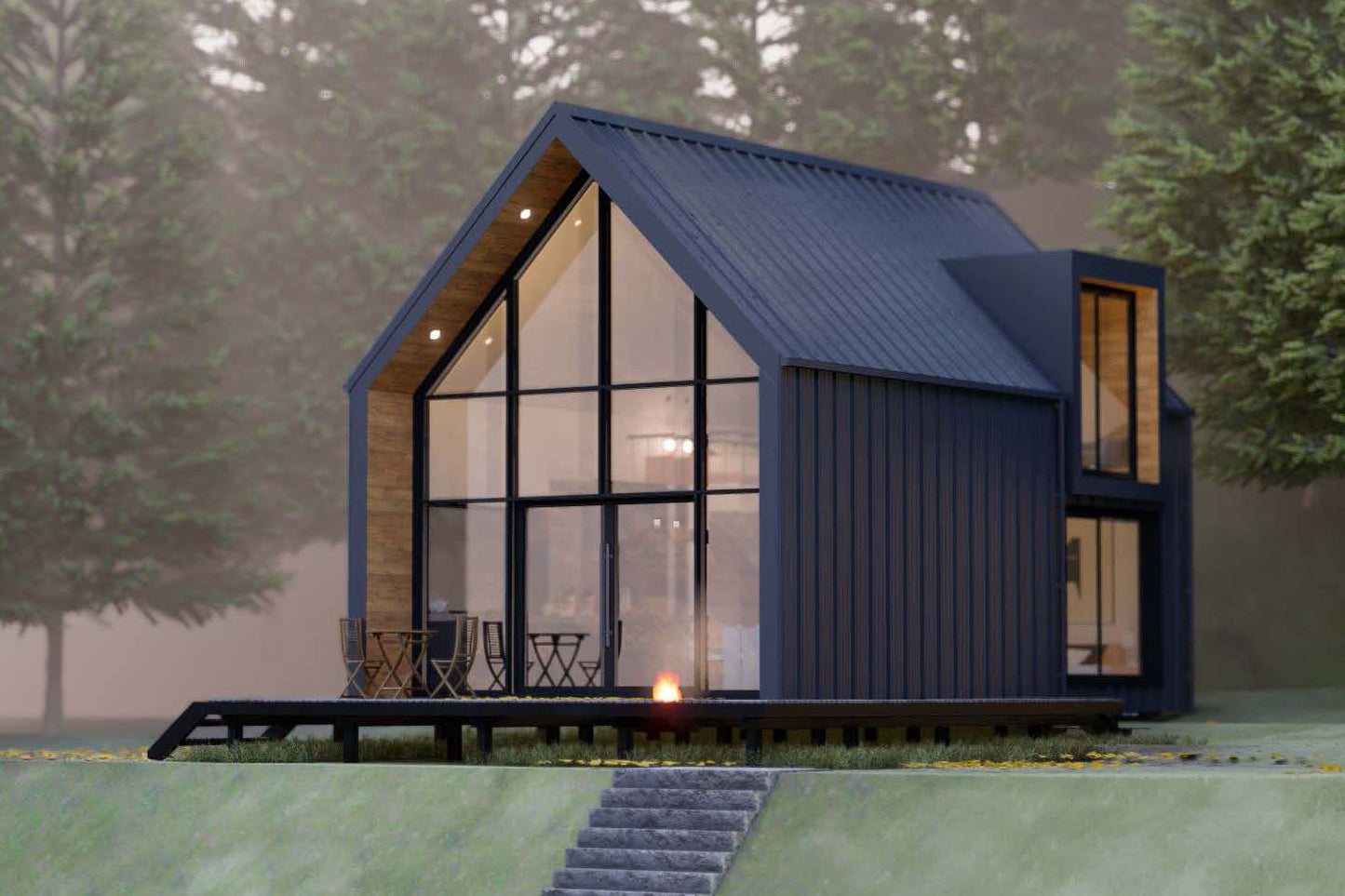 Modern Cabin House, 18ft by 28ft, 490 sq. ft
