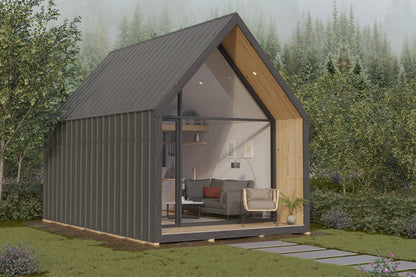 Modern Cabin House, 12ft by 20ft, 240 sq. ft. Tiny House
